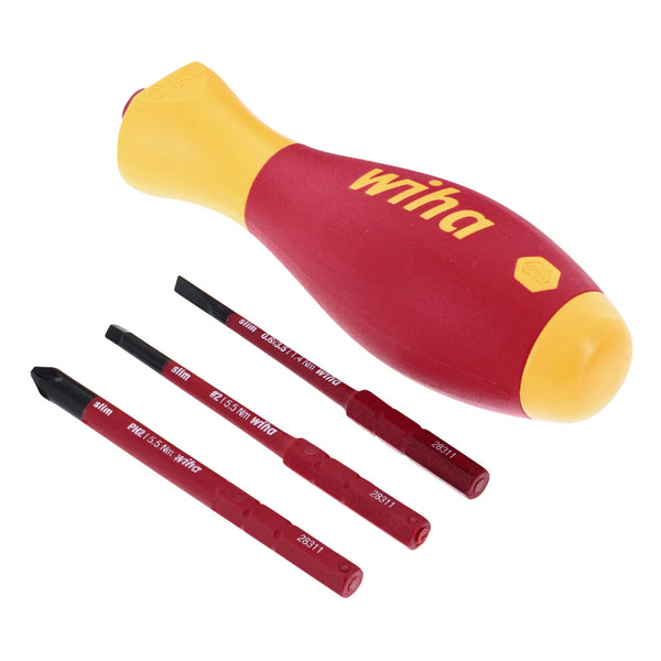 Wiha 4 Piece Insulated SoftFinish SlimLine Blade Set